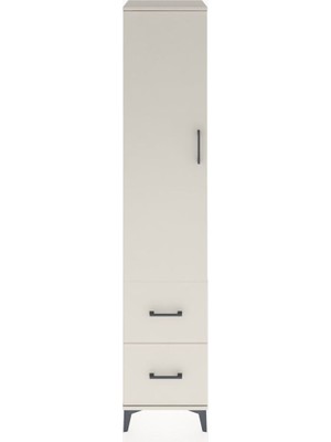 Hyperion Dolap 4 Raflı 2 Çekmeceli Tek Kapaklı 44X44X221 Aytaşı-Aytaşı