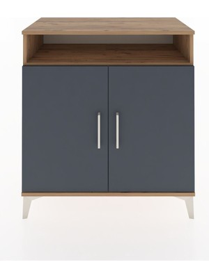 Hyperion Şifonyer Tek Raflı 2 Kapaklı 88X44X96 Çam-Antrasit