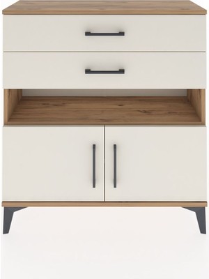 Arges Şifonyer 2 Raflı 2 Çekmeceli 2 Kapaklı 88X30X96 Çam-Aytaşı