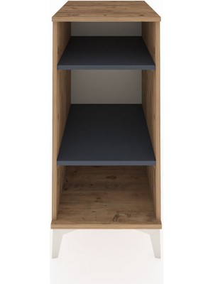 Kronos Komodin 2 Raflı 44X59X96 Çam-Antrasit