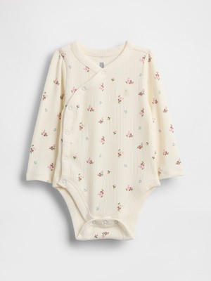 Gap Bebek Açık Bej First Favorites Tinyrib Crossover Bodysuit