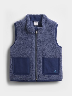 Gap Erkek Bebek Mavi Sherpa Utility Yelek