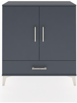 Arges Şifonyer 3 Raflı Tek Çekmeceli 2 Kapaklı 88X30X96 Antrasit-Antrasit