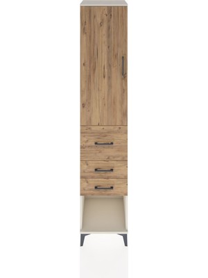 Hyperion Dolap 3 Raflı 3 Çekmeceli Tek Kapaklı 44X44X221 Aytaşı-Çam