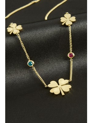 Yonca Lüks Çelik Kolye