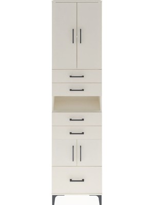 Arges Dolap 4 Raflı 5 Çekmeceli 4 Kapaklı 60X30X243 Aytaşı-Aytaşı