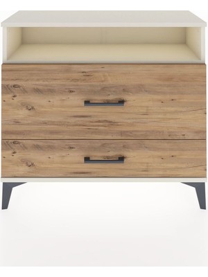 Arges Şifonyer Tek Raflı 2 Çekmeceli 88X30X80 Aytaşı-Çam