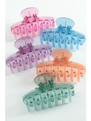 Düz Şeffaf Renkli Mandal Toka 8 cm