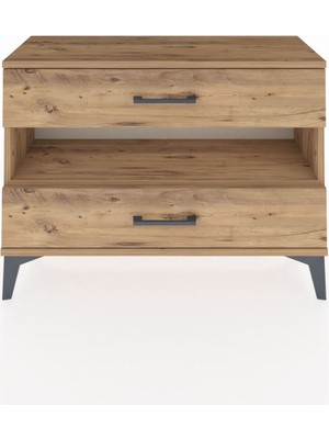 Arges Şifonyer Tek Raflı 2 Çekmeceli 88X30X64 Çam-Çam