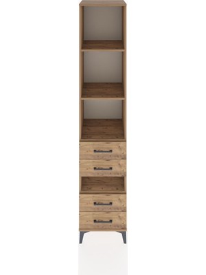 Hyperion Dolap 4 Raflı 4 Çekmeceli 44X44X221 Çam-Çam