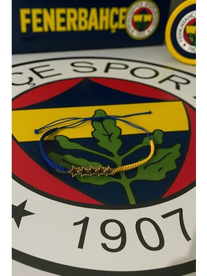 5 Yıldızlı Fenerbahçe Sarı & Lacivert Taraftar Bilekliği – (El Yapımı Ayarlanabilir Makrome)