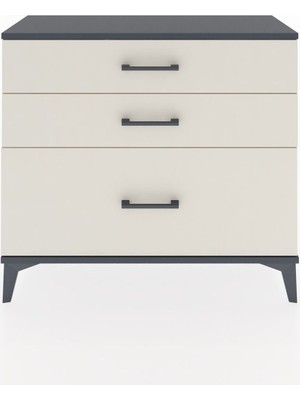 Arges Şifonyer 3 Çekmeceli 88X30X80 Antrasit-Aytaşı