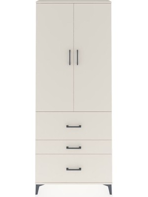 Arges Dolap 2 Raflı 3 Çekmeceli Tek Askılı 88X30X221 Aytaşı-Aytaşı