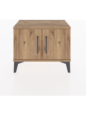 Arges Komodin Tek Raflı 2 Kapaklı 60X30X48 Çam-Çam