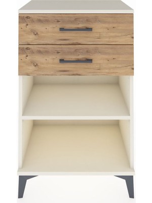 Hyperion Komodin Tek Raflı 2 Çekmeceli 60X44X96 Aytaşı-Çam