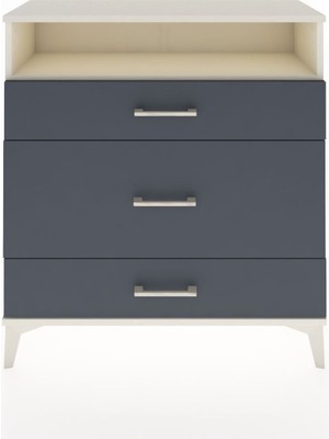 Arges Şifonyer Tek Raflı 3 Çekmeceli 88X30X96 Aytaşı-Antrasit