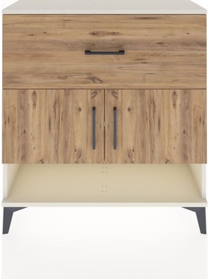 Arges Şifonyer 2 Raflı Tek Çekmeceli 2 Kapaklı 88X30X96 Aytaşı-Çam