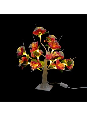 Renkli 24LED Masa Lambası Gül Çiçek Ağacı USB Gece Işığı Çocuk Odası Dekorasyonu