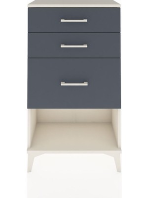 Arges Komodin 3 Çekmeceli 60X30X106 Aytaşı-Antrasit