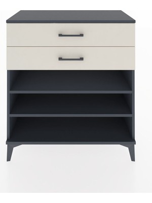 Hyperion Şifonyer 2 Raflı 2 Çekmeceli 88X44X96 Antrasit-Aytaşı