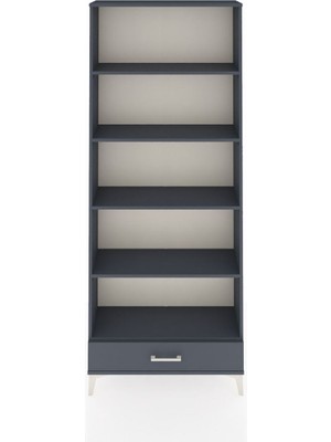 Arges Dolap 5 Raflı Tek Çekmeceli 88X30X221 Antrasit-Antrasit