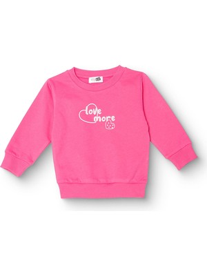 Hellobaby Kız Bebek Sweatshirt Şardonlu Iki Iplik Bisiklet Yaka Uzun Kol
