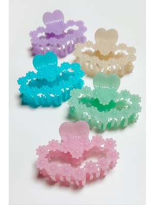 Kalp Renkli Mandal Toka 8 cm