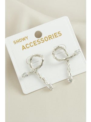 Oval Yeni Sezon Damla Taşlı Küpe