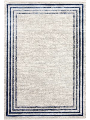 Aren Halı Boule Çerçeveli Gri  Polyester Makine Halısı
