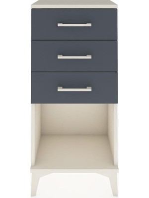 Arges Komodin 3 Çekmeceli 44X30X96 Aytaşı-Antrasit
