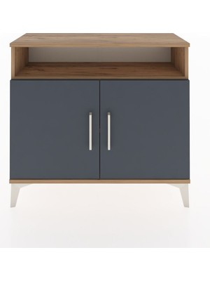 Arges Şifonyer 2 Raflı 2 Kapaklı 88X30X80 Çam-Antrasit