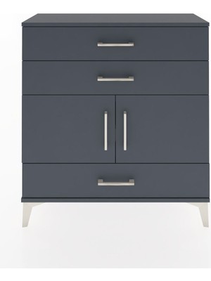 Arges Şifonyer 2 Raflı 3 Çekmeceli 2 Kapaklı 88X30X96 Antrasit-Antrasit