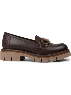 Deery Kadın Kahverengi Hakiki Deri Loafer Ayakkabı - F2313ZKHVE01