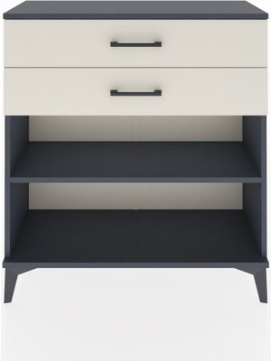 Arges Şifonyer Tek Raflı 2 Çekmeceli 88X30X96 Antrasit-Aytaşı