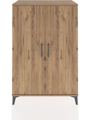 Hyperion Dolap 2 Raflı 2 Kapaklı Tek Askılı 88X44X134 Çam-Çam