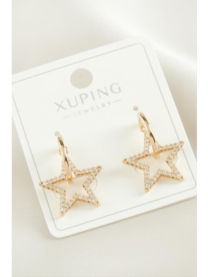 Xuping Yıldız Zirkon Taşlı Lüks Çelik Küpe