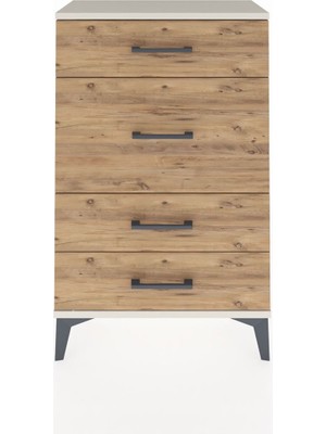 Arges Komodin 4 Çekmeceli 60X30X96 Aytaşı-Çam