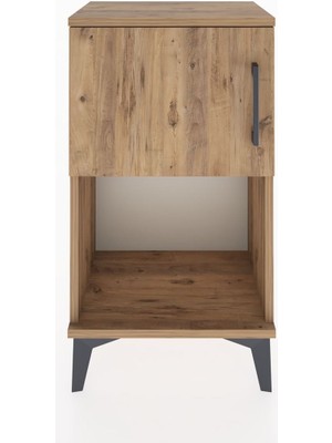 Arges Komodin 2 Raflı Tek Kapaklı 44X30X80 Çam-Çam