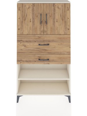 Arges Dolap 3 Raflı 2 Çekmeceli 2 Kapaklı 88X30X163 Aytaşı-Çam