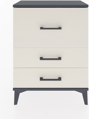 Arges Komodin 3 Çekmeceli 60X30X80 Antrasit-Aytaşı