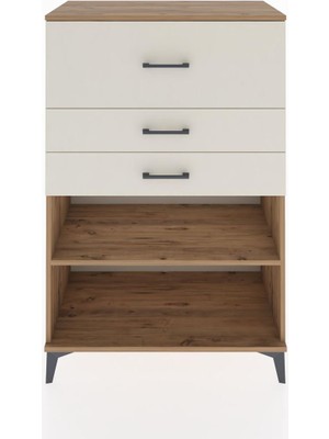 Hyperion Dolap Tek Raflı 3 Çekmeceli 88X44X134 Çam-Aytaşı