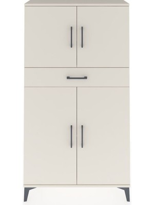 Arges Dolap 3 Raflı Tek Çekmeceli 4 Kapaklı 88X30X163 Aytaşı-Aytaşı