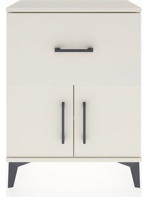 Arges Komodin Tek Raflı Tek Çekmeceli 2 Kapaklı 60X30X80 Aytaşı-Aytaşı