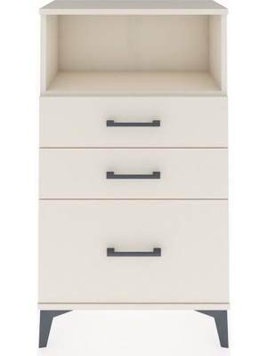 Arges Komodin Tek Raflı 3 Çekmeceli 60X30X106 Aytaşı-Aytaşı