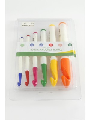 6 Adet Plastik Tığ 7-8-10-12-15-20 mm