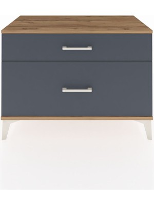 Hyperion Şifonyer 2 Çekmeceli 88X44X64 Çam-Antrasit