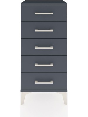 Arges Komodin 5 Çekmeceli 44X30X96 Antrasit-Antrasit