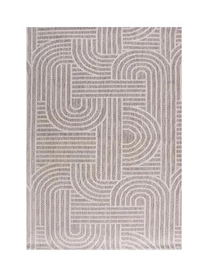 Aren Halı Narni Geometrik Krem Polyester ve Pamuk Sisal Makine Halısı