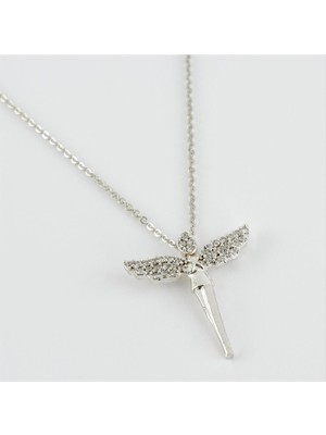 Kanat Figürlü Zirkon Taşlı Trend Kolye