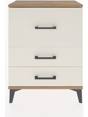Arges Komodin 3 Çekmeceli 60X30X80 Çam-Aytaşı